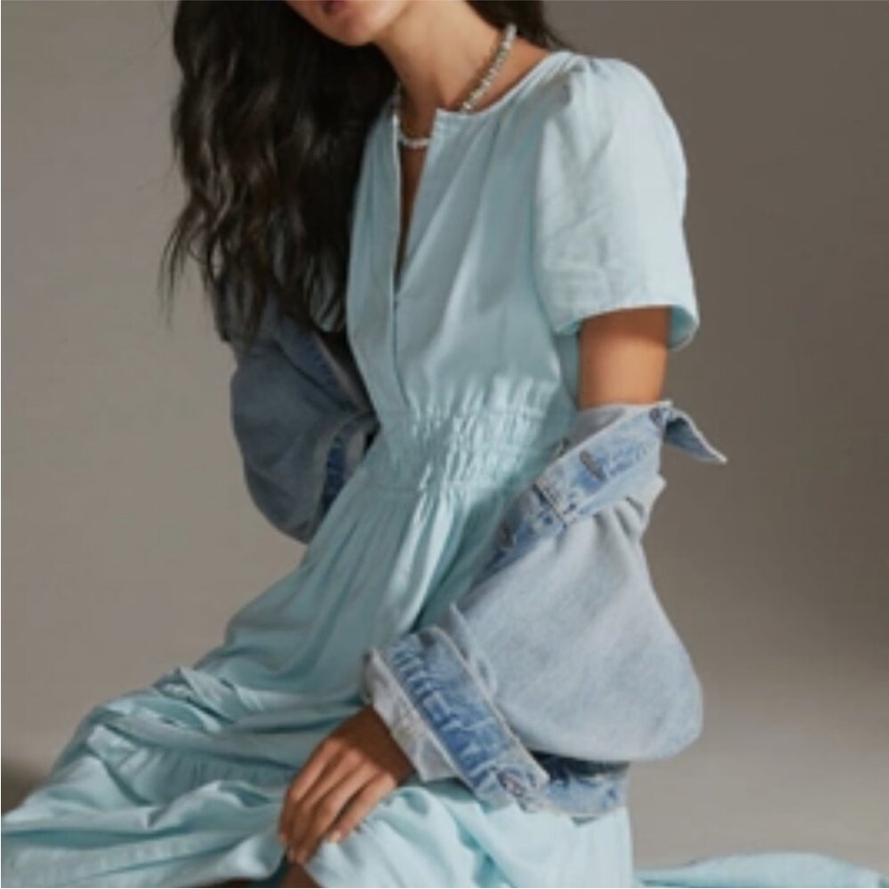 Anthropologie Linen Somerset Maxi Dress